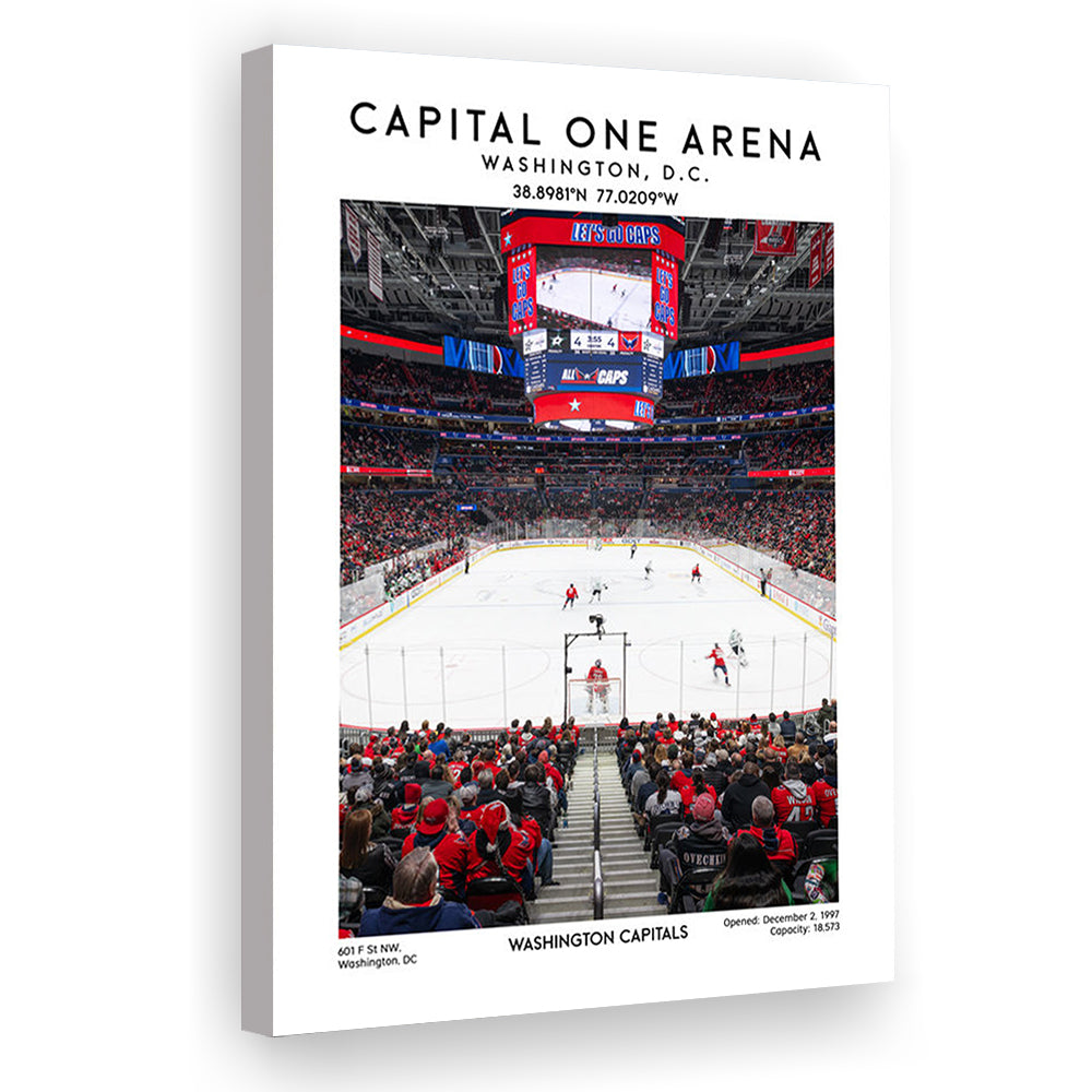 Capital One Arena Print, Iconic Washington Capitals Ice Hockey, Canvas Prints Wall Art, Man Cave Decor