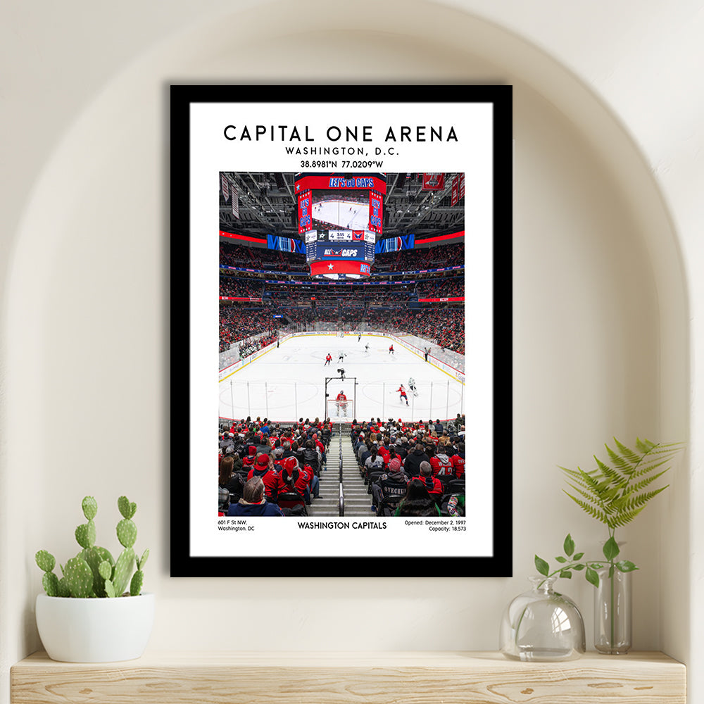 Capital One Arena Print, Iconic Washington Capitals Ice Hockey, Framed Art Prints Wall Decor