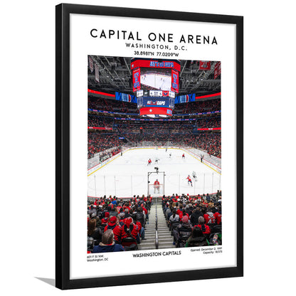 Capital One Arena Print, Iconic Washington Capitals Ice Hockey, Framed Art Prints Wall Decor