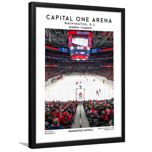 Capital One Arena Print, Iconic Washington Capitals Ice Hockey, Framed Art Prints Wall Decor