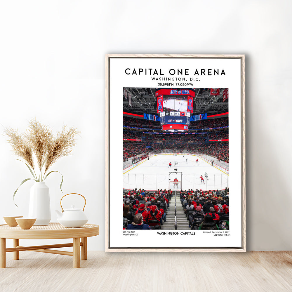 Capital One Arena Print, Iconic Washington Capitals Ice Hockey, Framed Canvas Prints Wall Art