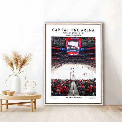 Capital One Arena Print, Iconic Washington Capitals Ice Hockey, Framed Canvas Prints Wall Art