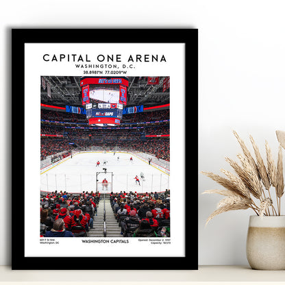 Capital One Arena Print, Iconic Washington Capitals Ice Hockey, Framed Art Prints Wall Decor