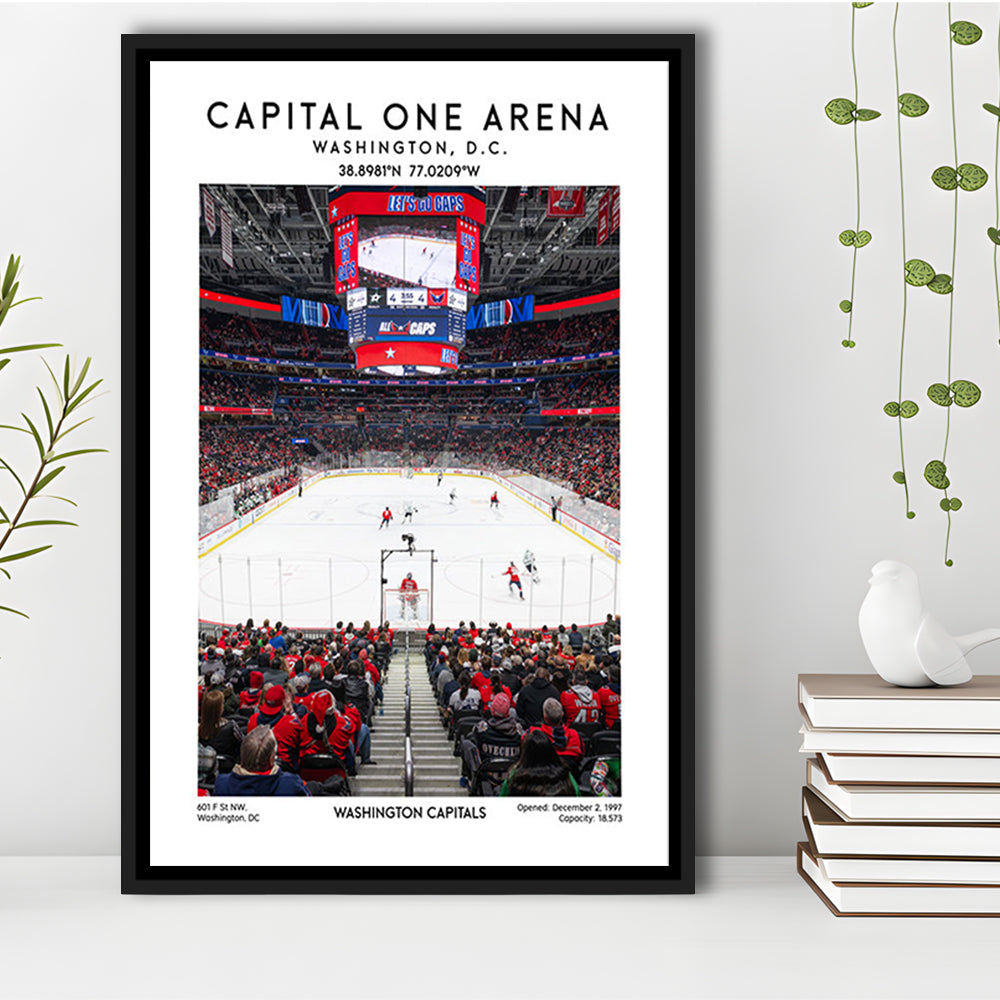 Capital One Arena Print, Iconic Washington Capitals Ice Hockey, Framed Canvas Prints Wall Art