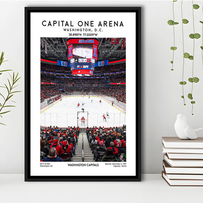 Capital One Arena Print, Iconic Washington Capitals Ice Hockey, Framed Canvas Prints Wall Art