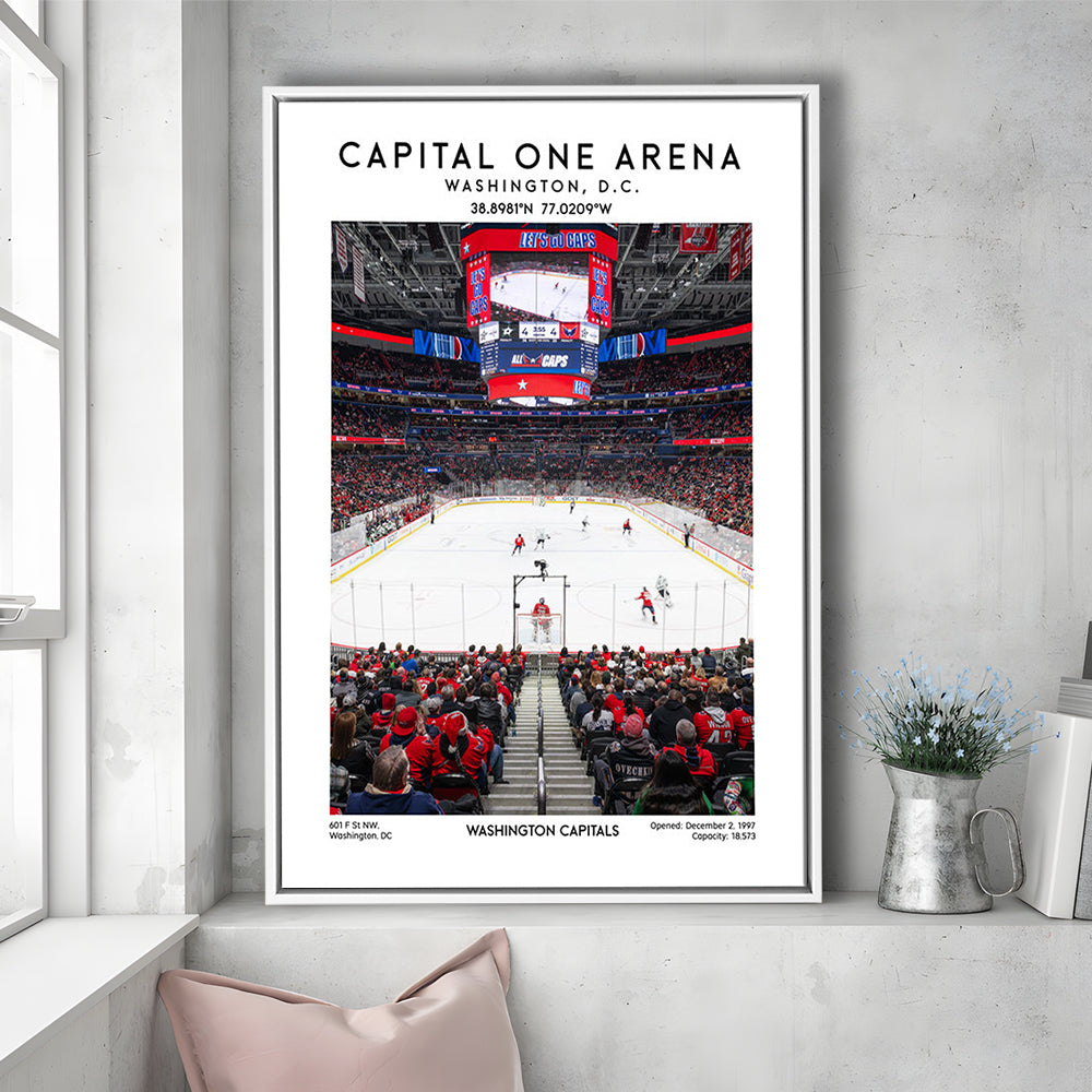 Capital One Arena Print, Iconic Washington Capitals Ice Hockey, Framed Canvas Prints Wall Art