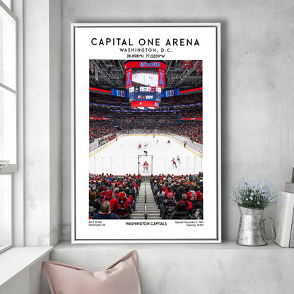 Capital One Arena Print, Iconic Washington Capitals Ice Hockey, Framed Canvas Prints Wall Art