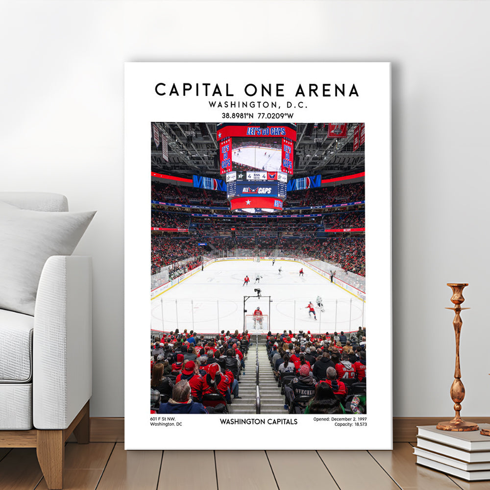 Capital One Arena Print, Iconic Washington Capitals Ice Hockey, Canvas Prints Wall Art, Man Cave Decor