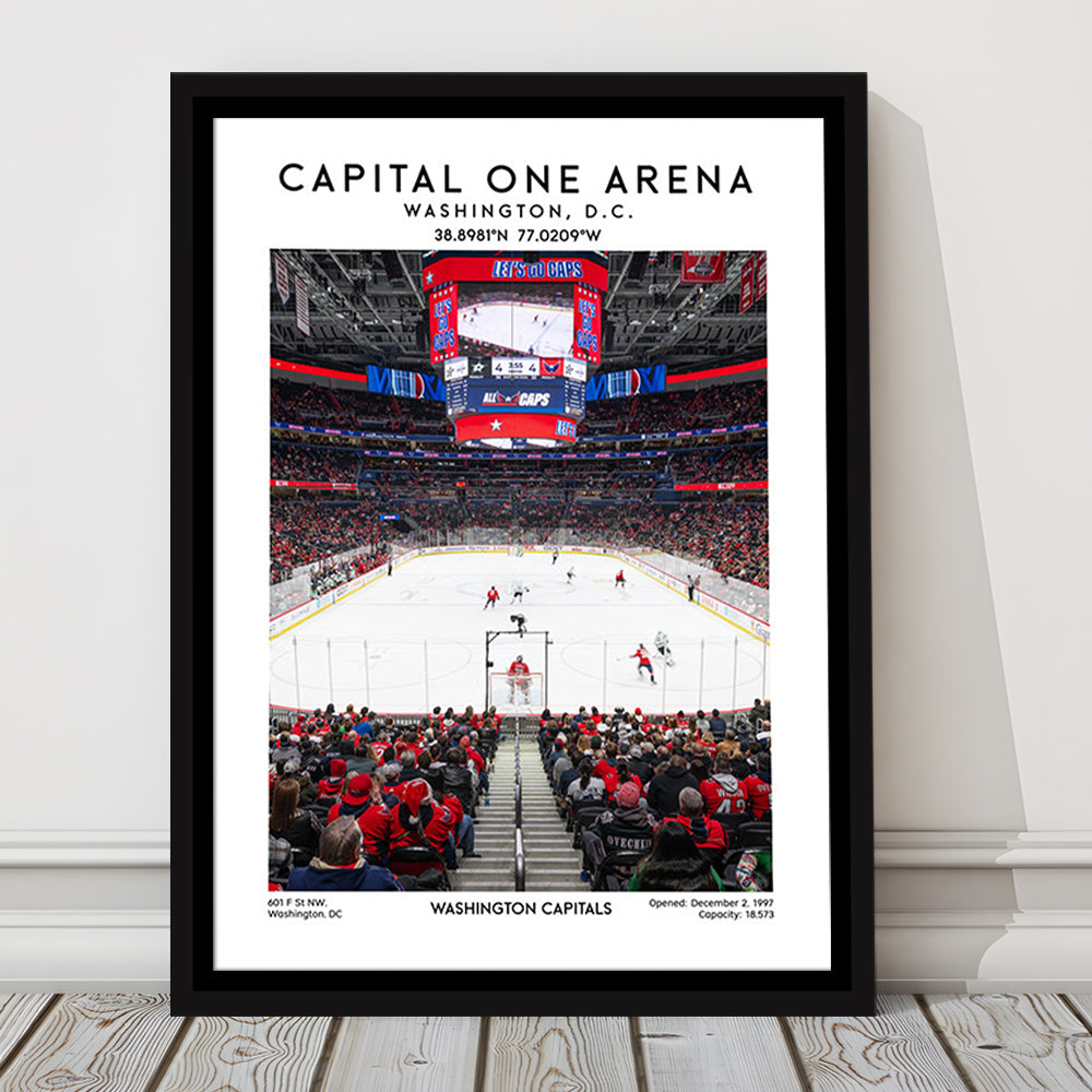 Capital One Arena Print, Iconic Washington Capitals Ice Hockey, Framed Canvas Prints Wall Art