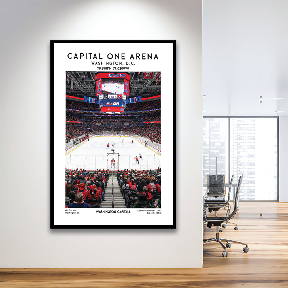 Capital One Arena Print, Iconic Washington Capitals Ice Hockey, Framed Art Prints Wall Decor