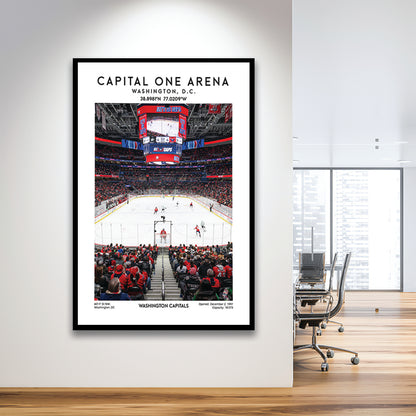 Capital One Arena Print, Iconic Washington Capitals Ice Hockey, Framed Art Prints Wall Decor