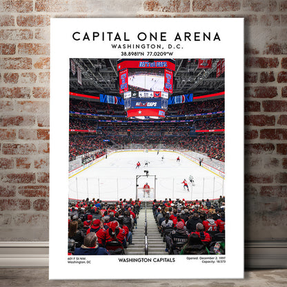 Capital One Arena Print, Iconic Washington Capitals Ice Hockey, Canvas Prints Wall Art, Man Cave Decor