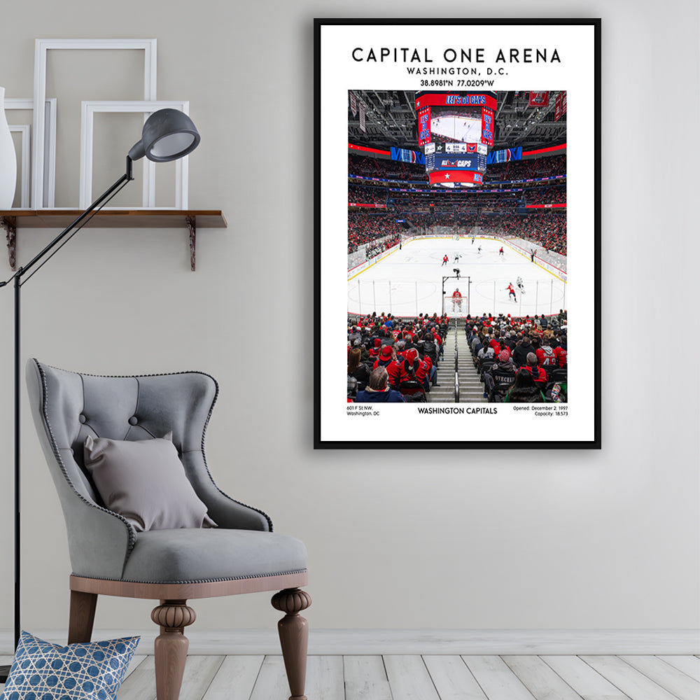 Capital One Arena Print, Iconic Washington Capitals Ice Hockey, Framed Canvas Prints Wall Art
