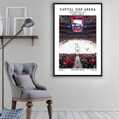 Capital One Arena Print, Iconic Washington Capitals Ice Hockey, Framed Canvas Prints Wall Art