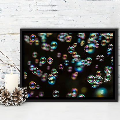Captivating Bubbles Wall Art,Enhance Your Ambiance With This Soap Bubbles, Framed Cavas Print, Floating Frame