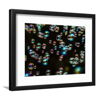 Captivating Bubbles Wall Art,Enhance Your Ambiance With This Artistic Soap Bubbles, Framed Art Print White Border