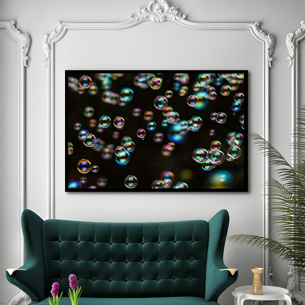 Captivating Bubbles Wall Art,Enhance Your Ambiance With This Artistic Soap Bubbles, Framed Art Print, Picture Framed
