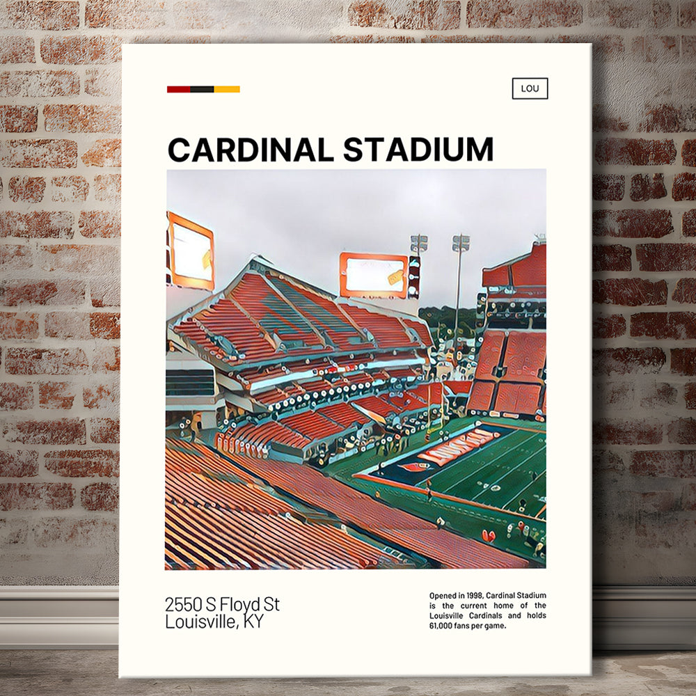 Cardinal Stadium Print, Louisville Cardinals Stadium Canvas Art, Fan Gifts, Sport Art, Canvas Print Wall Art