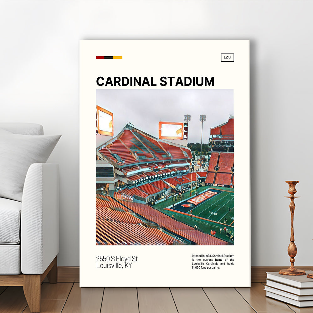Cardinal Stadium Print, Louisville Cardinals Stadium Canvas Art, Fan Gifts, Sport Art, Canvas Print Wall Art