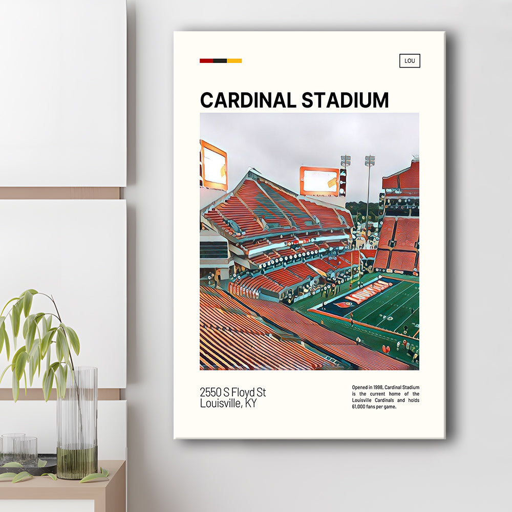 Cardinal Stadium Print, Louisville Cardinals Stadium Canvas Art, Fan Gifts, Sport Art, Canvas Print Wall Art