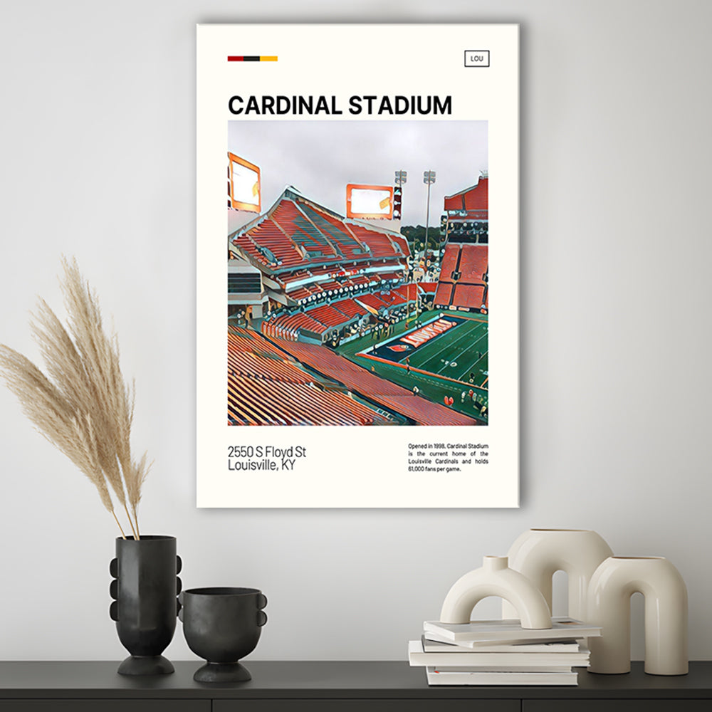 Cardinal Stadium Print, Louisville Cardinals Stadium Canvas Art, Fan Gifts, Sport Art, Canvas Print Wall Art