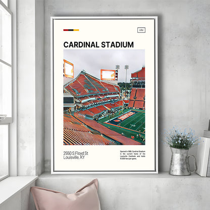 Cardinal Stadium Print, Louisville Cardinals Stadium Canvas Art, Man Cave Gift, Floating Framed Canvas Print Wall Art