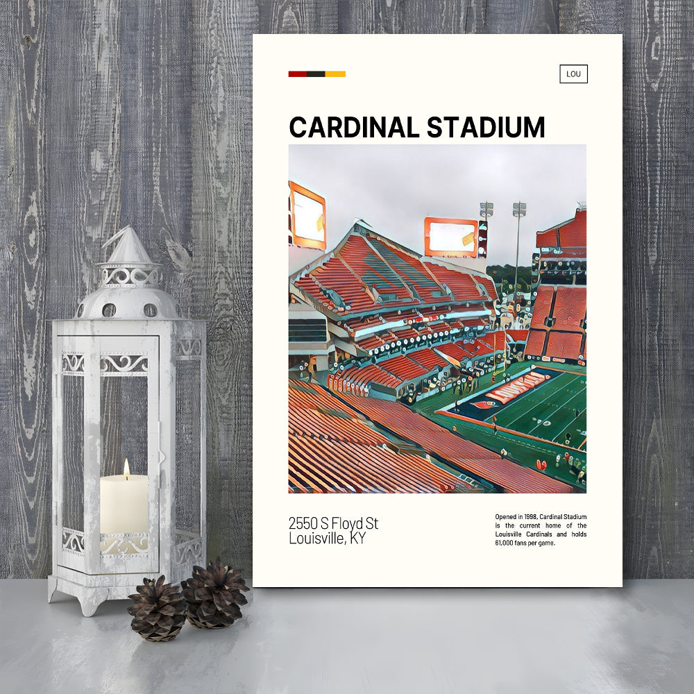 Cardinal Stadium Print, Louisville Cardinals Stadium Canvas Art, Fan Gifts, Sport Art, Canvas Print Wall Art
