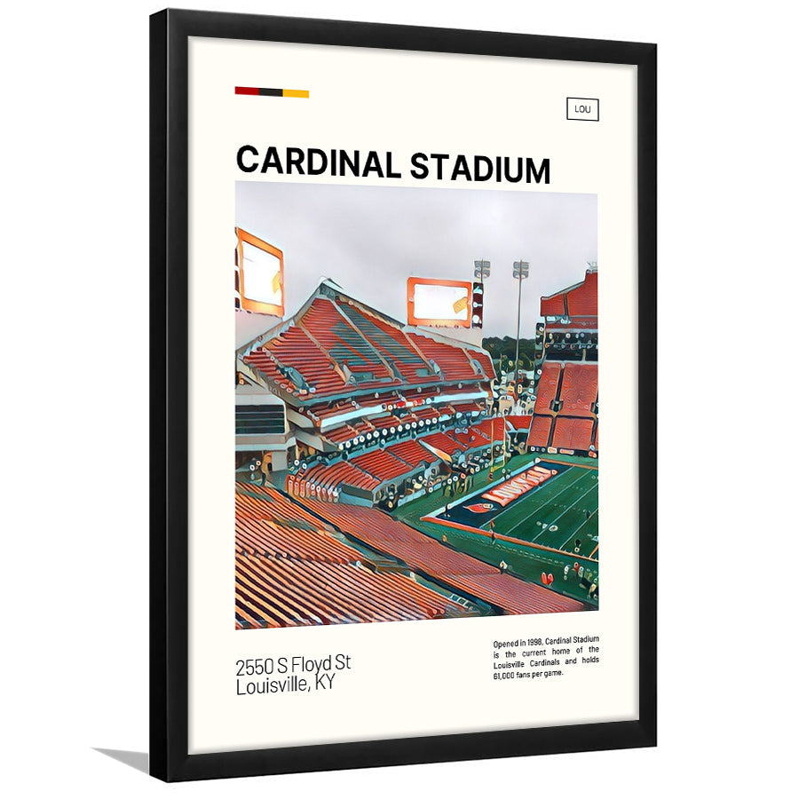 Cardinal Stadium Print, Louisville Cardinals Stadium Art, Gifts for him, Sport Art, Framed Art Print Wall Decor