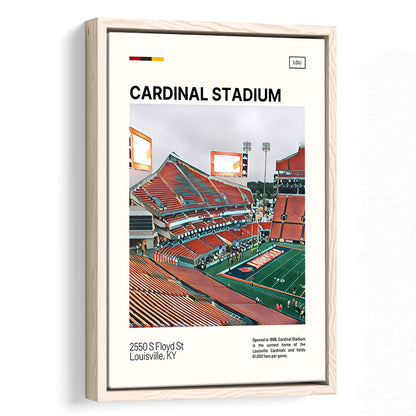 Cardinal Stadium Print, Louisville Cardinals Stadium Canvas Art, Man Cave Gift, Floating Framed Canvas Print Wall Art