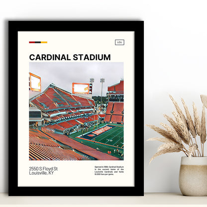 Cardinal Stadium Print, Louisville Cardinals Stadium Art, Gifts for him, Sport Art, Framed Art Print Wall Decor