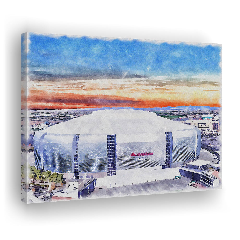 Cardinal Painting Stadium Watercolor, Louisville Kentucky Watercolor, Sport Art, Gifts for him, Canvas Print Wall Art