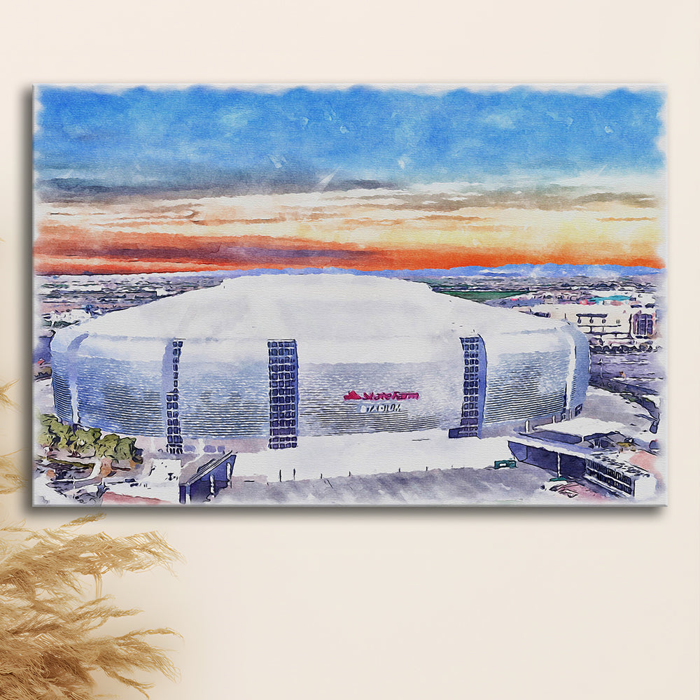 Cardinal Painting Stadium Watercolor, Louisville Kentucky Watercolor, Sport Art, Gifts for him, Canvas Print Wall Art