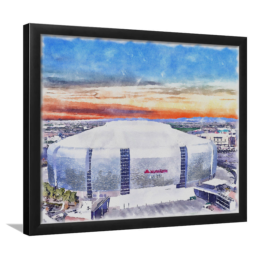 Cardinal Painting Stadium Watercolor, Louisville Kentucky Watercolor, Sport Gift Art, Framed Art Print Wall Decor