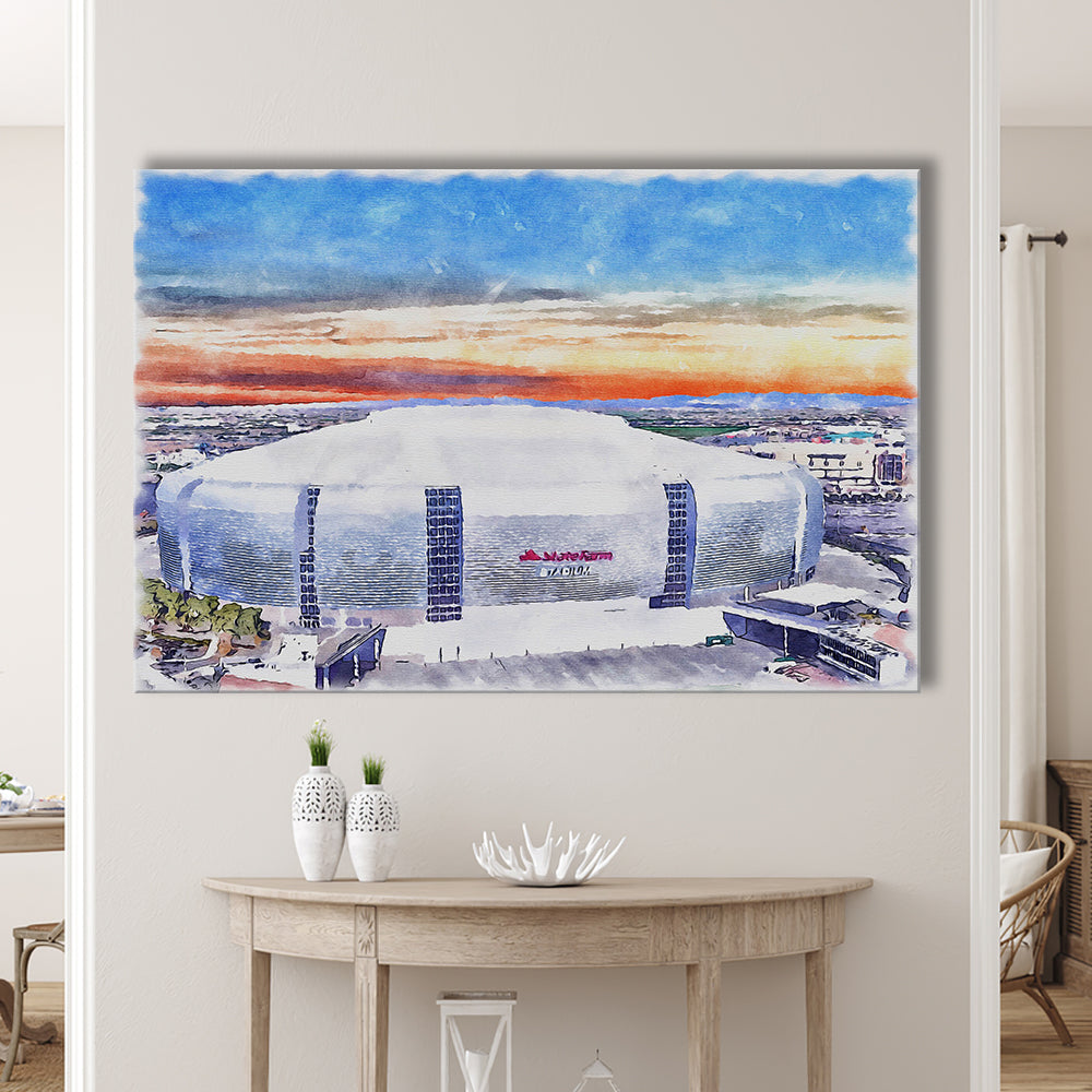 Cardinal Painting Stadium Watercolor, Louisville Kentucky Watercolor, Sport Art, Gifts for him, Canvas Print Wall Art