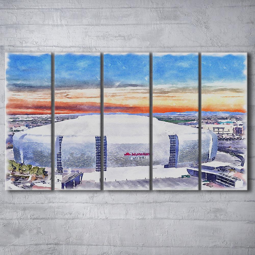 Cardinal Painting Stadium Watercolor, Louisville Kentucky Watercolor, Sport Art, Extra Large Canvas Print Wall Art