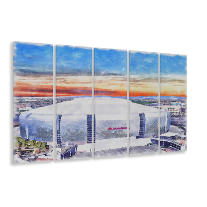 Cardinal Painting Stadium Watercolor, Louisville Kentucky Watercolor, Sport Art, Extra Large Canvas Print Wall Art