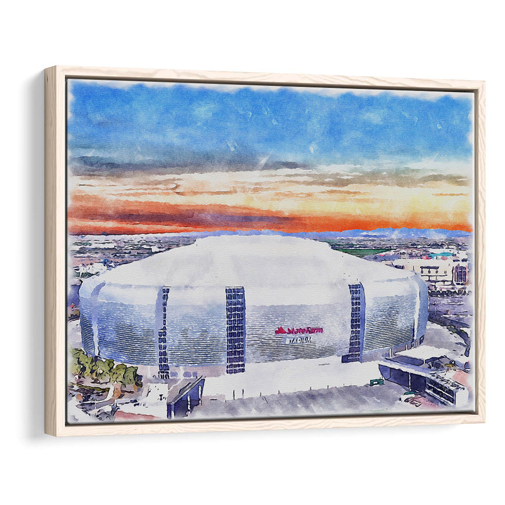 Cardinal Painting Stadium Watercolor, Louisville Kentucky Watercolor, Sport Gift Art, Framed Canvas Print Wall Art