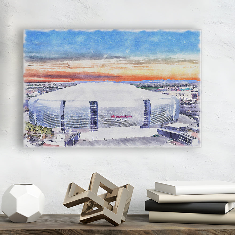 Cardinal Painting Stadium Watercolor, Louisville Kentucky Watercolor, Sport Art, Gifts for him, Canvas Print Wall Art