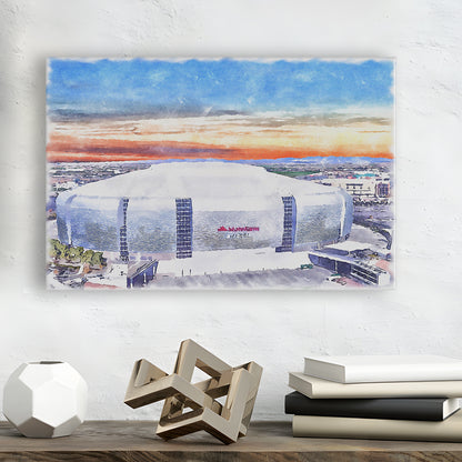 Cardinal Painting Stadium Watercolor, Louisville Kentucky Watercolor, Sport Art, Gifts for him, Canvas Print Wall Art