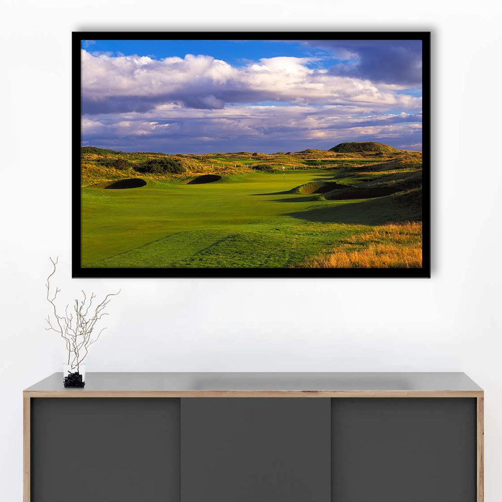 Carnoustie Golf Club Hole 02, Carnoustie, Scotland, Framed Art Print Wall Decor, Picture Framed