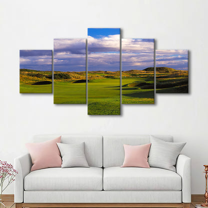 Carnoustie Golf Club Hole 02, Carnoustie, Scotland, Golf Art Print, 5 Pieces Mixed Canvas Print Wall Art