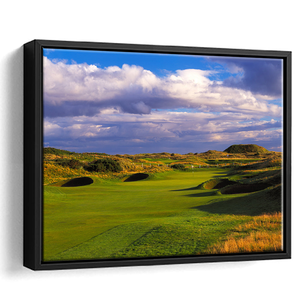 Carnoustie Golf Club Hole 02, Carnoustie, Scotland, Floating Framed Canvas Print Wall Art