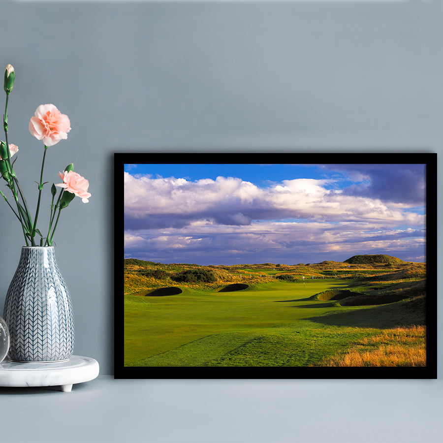 Carnoustie Golf Club Hole 02, Carnoustie, Scotland, Framed Art Print Wall Decor, Picture Framed