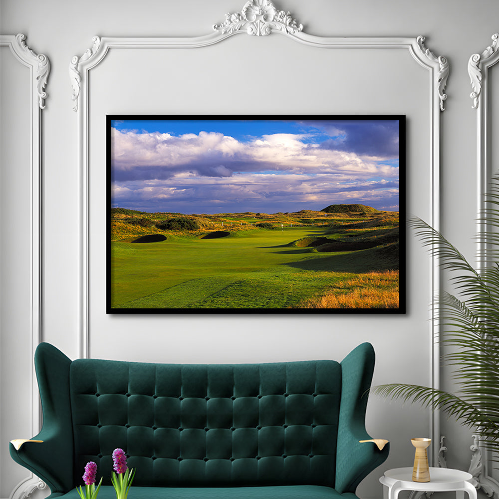 Carnoustie Golf Club Hole 02, Carnoustie, Scotland, Framed Art Print Wall Decor, Picture Framed