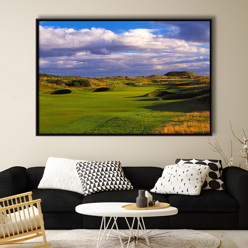 Carnoustie Golf Club Hole 02, Carnoustie, Scotland, Floating Framed Canvas Print Wall Art