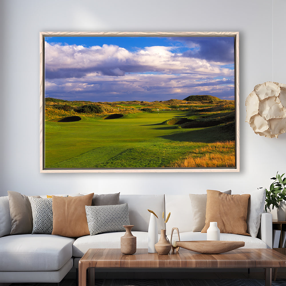 Carnoustie Golf Club Hole 02, Carnoustie, Scotland, Floating Framed Canvas Print Wall Art