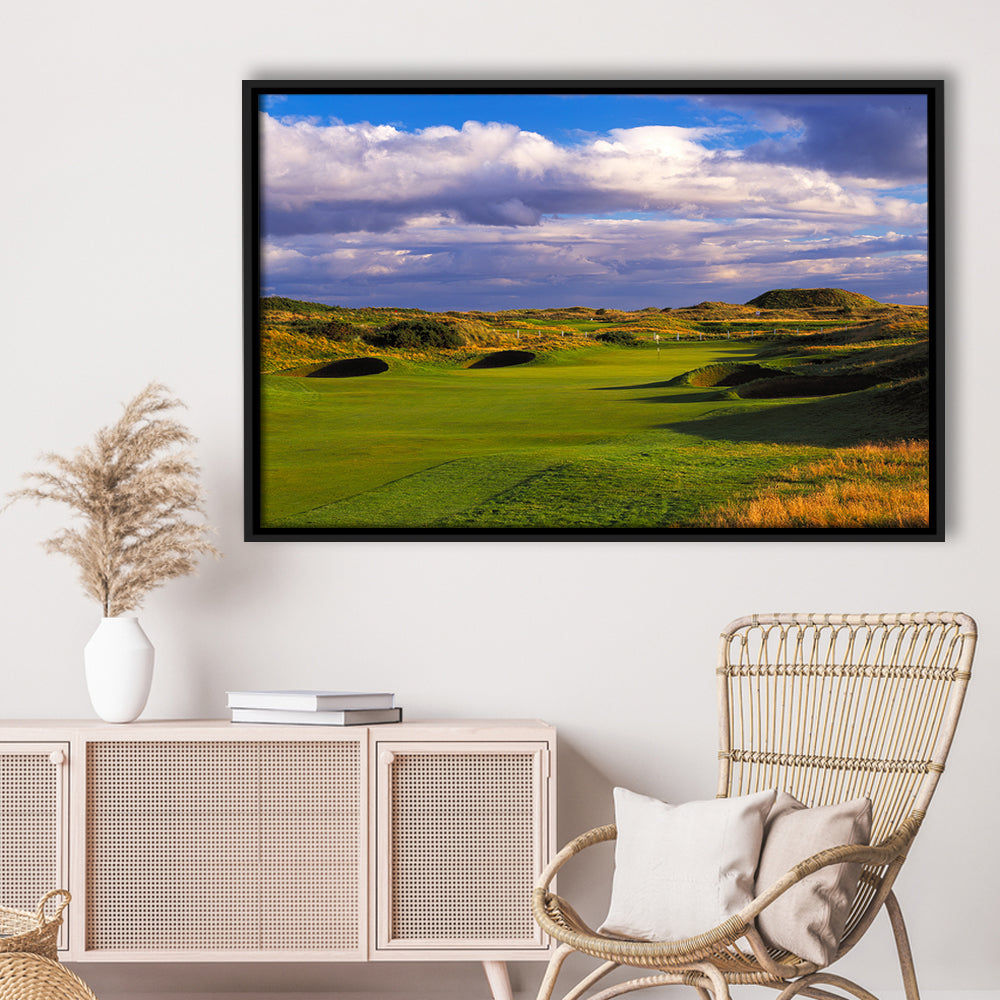 Carnoustie Golf Club Hole 02, Carnoustie, Scotland, Floating Framed Canvas Print Wall Art