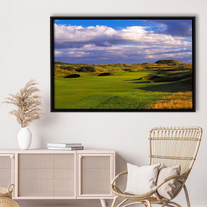 Carnoustie Golf Club Hole 02, Carnoustie, Scotland, Floating Framed Canvas Print Wall Art