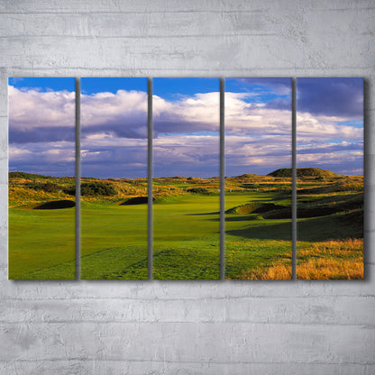 Carnoustie Golf Club Hole 02, Carnoustie, Scotland, Golf Art Print, Extra Large Canvas Print Wall Art