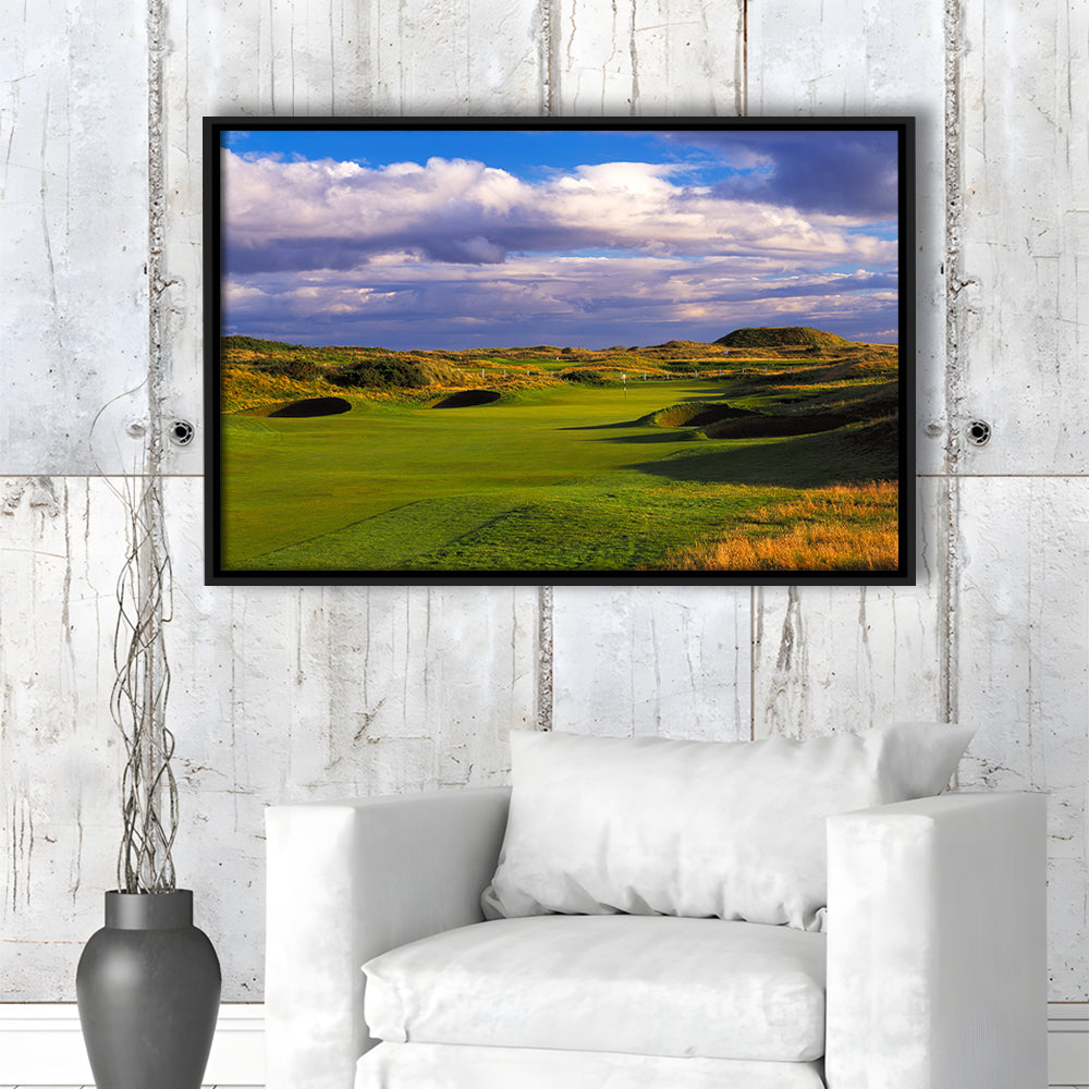 Carnoustie Golf Club Hole 02, Carnoustie, Scotland, Floating Framed Canvas Print Wall Art